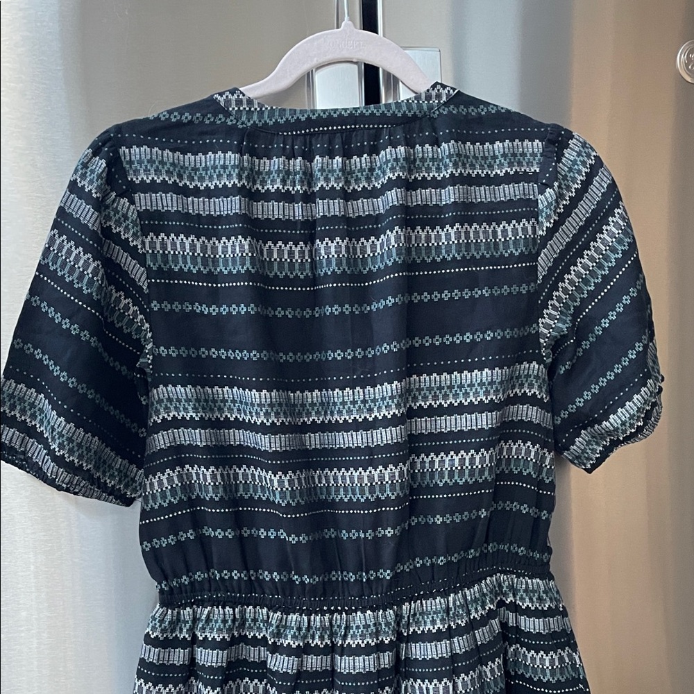LOFT Black and White Patterned Midi Dress - Picture 5 of 13